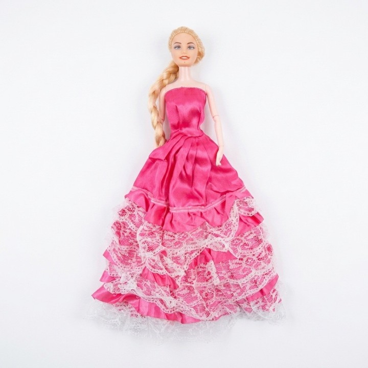 Set Muñeca Princesa Vestido Rosa Con Espejo Y Secador