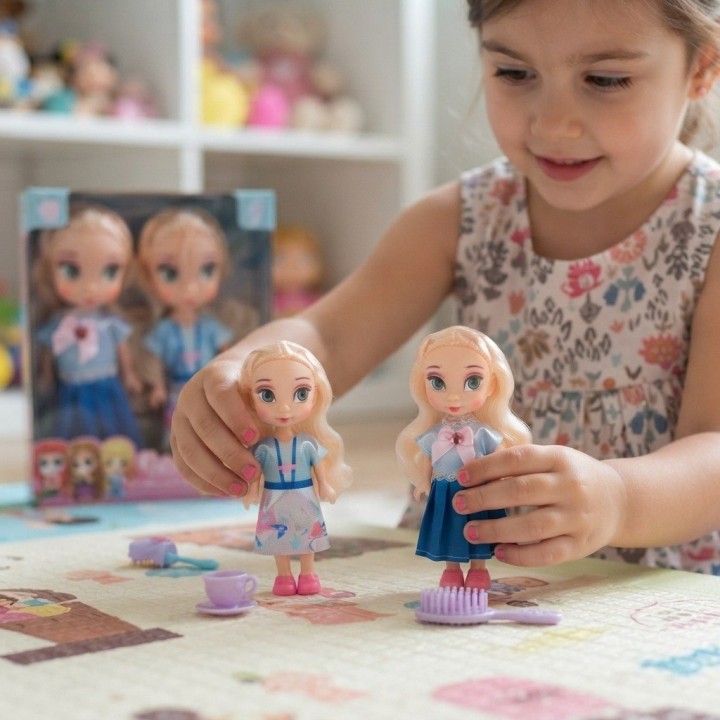 Set X2 Mini Muñecas Princesas Coleccionables