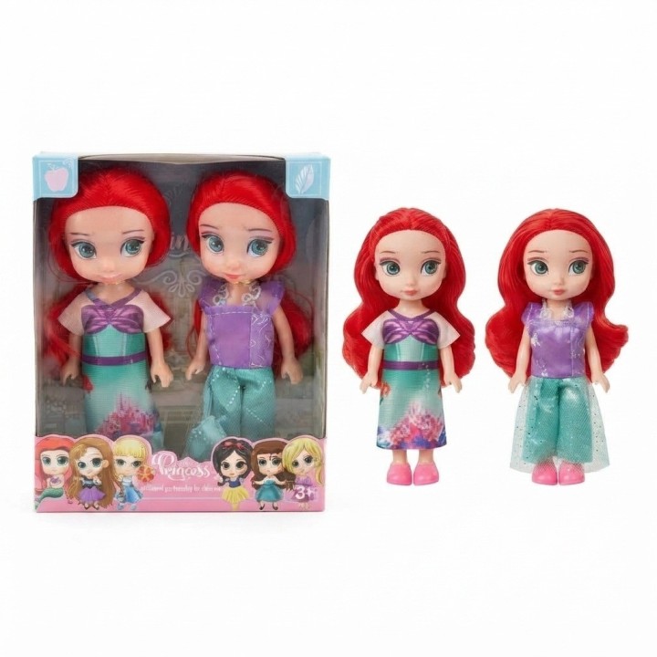 Set X2 Mini Muñecas Princesas Coleccionables