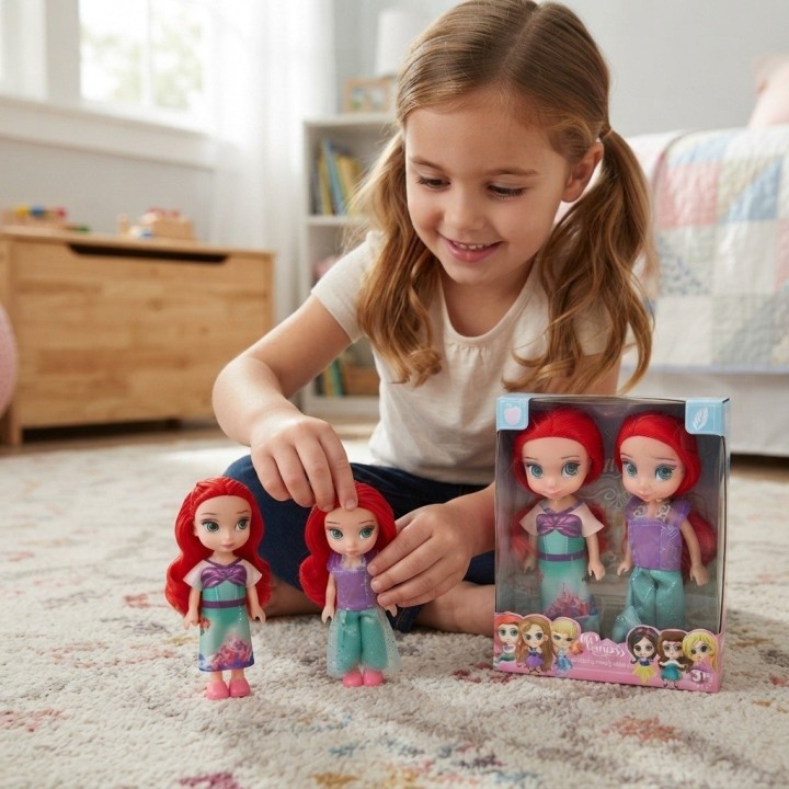 Set X2 Mini Muñecas Princesas Coleccionables