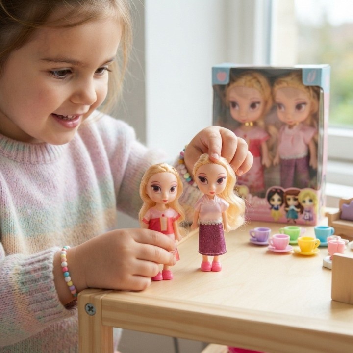 Set X2 Mini Muñecas Princesas Coleccionables