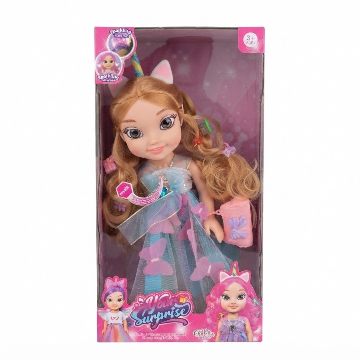 Muñeca Princesa Unicornio Cabello Largo + Bolso