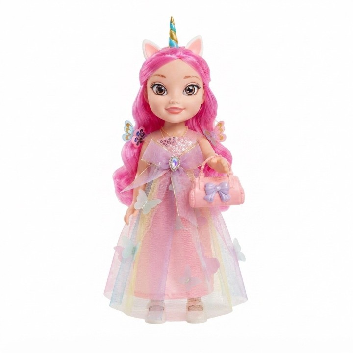 Muñeca Princesa Unicornio Cabello Largo + Bolso