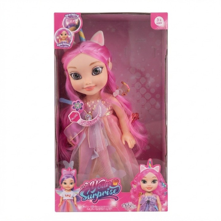 Muñeca Princesa Unicornio Cabello Largo + Bolso