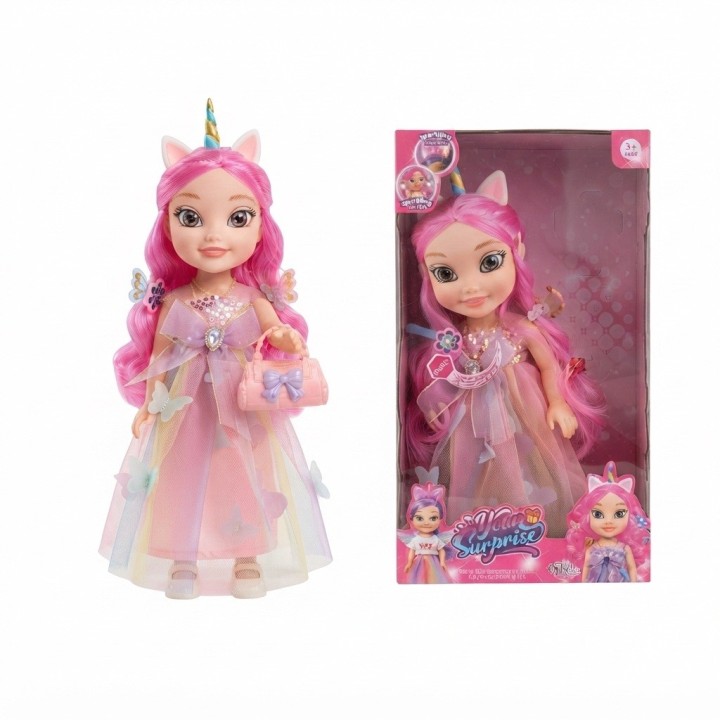 Muñeca Princesa Unicornio Cabello Largo + Bolso