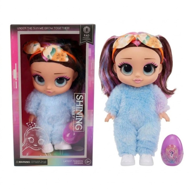 Muñeca Shining Baby Con Traje De Peluche Y Huevo Sorpresa