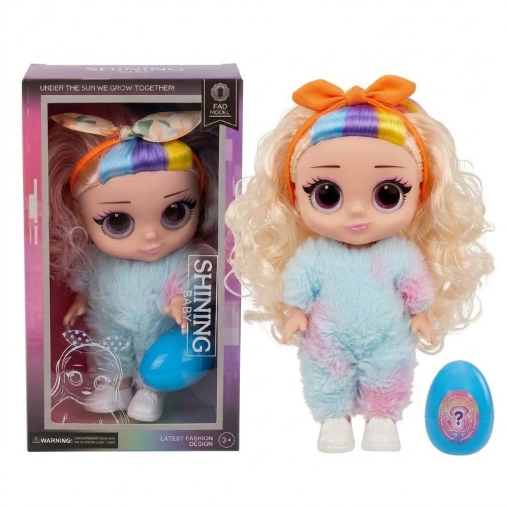 Muñeca Shining Baby Con Traje De Peluche Y Huevo Sorpresa