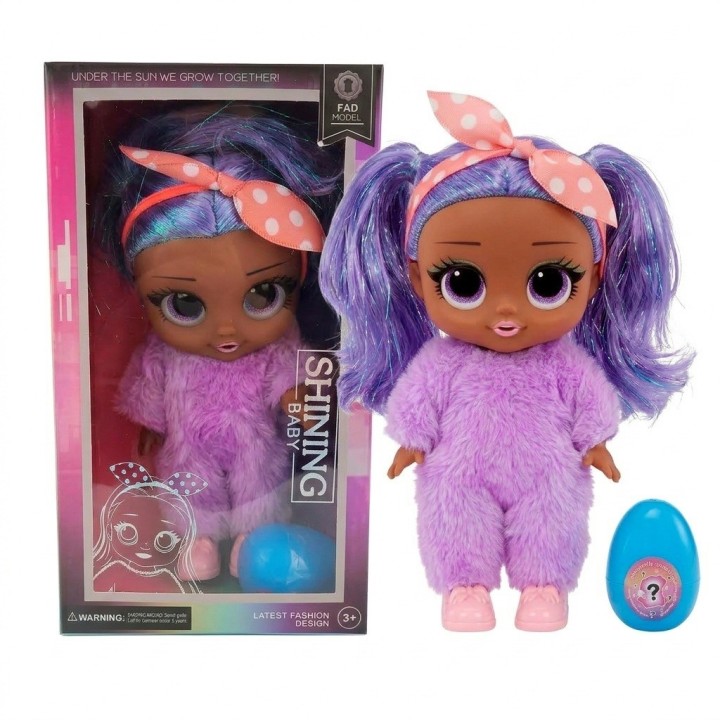 Muñeca Shining Baby Con Traje De Peluche Y Huevo Sorpresa
