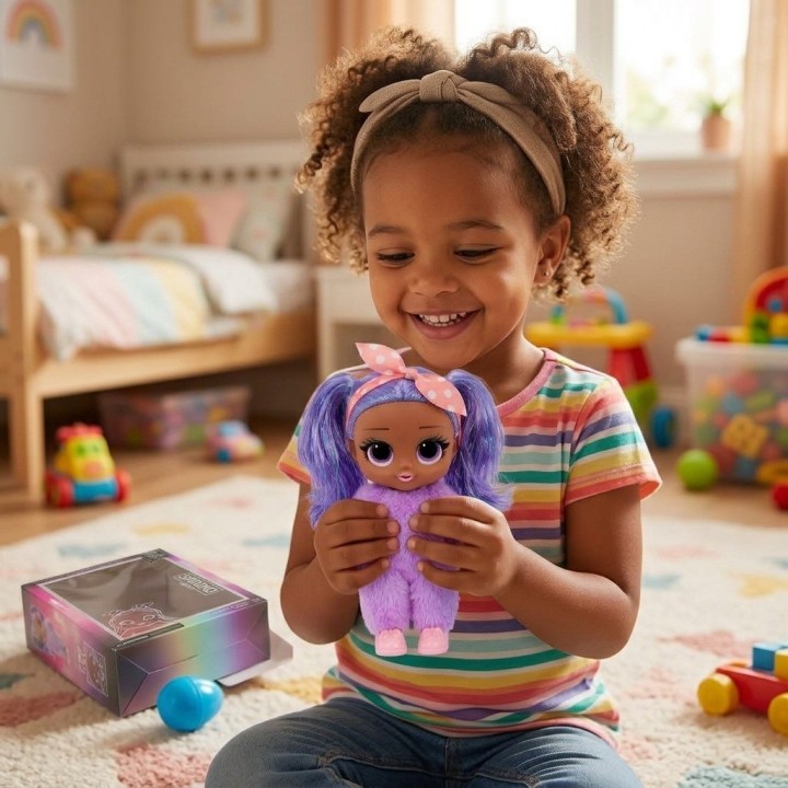 Muñeca Shining Baby Con Traje De Peluche Y Huevo Sorpresa