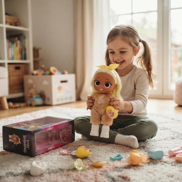 Muñeca Shining Baby Traje De Peluche Y Sorpresa