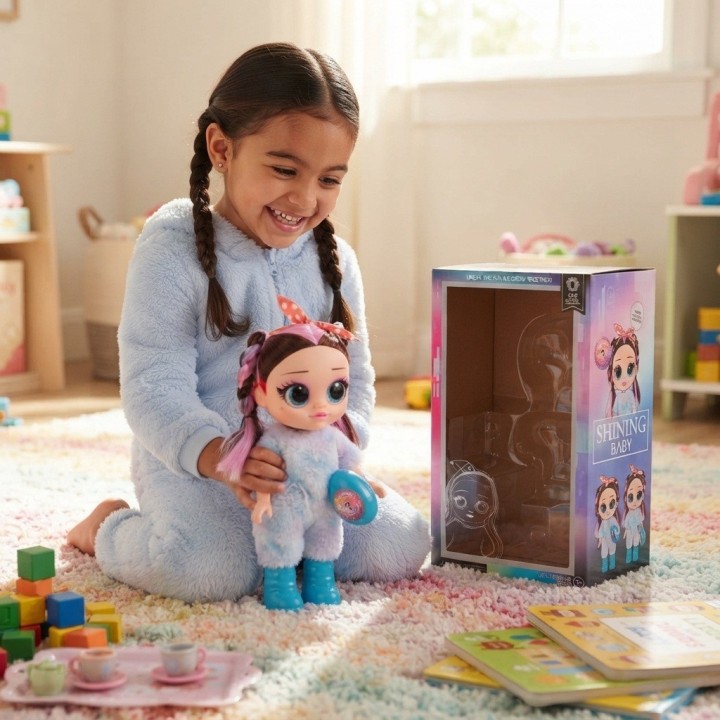Muñeca Shining Baby Traje De Peluche Y Sorpresa