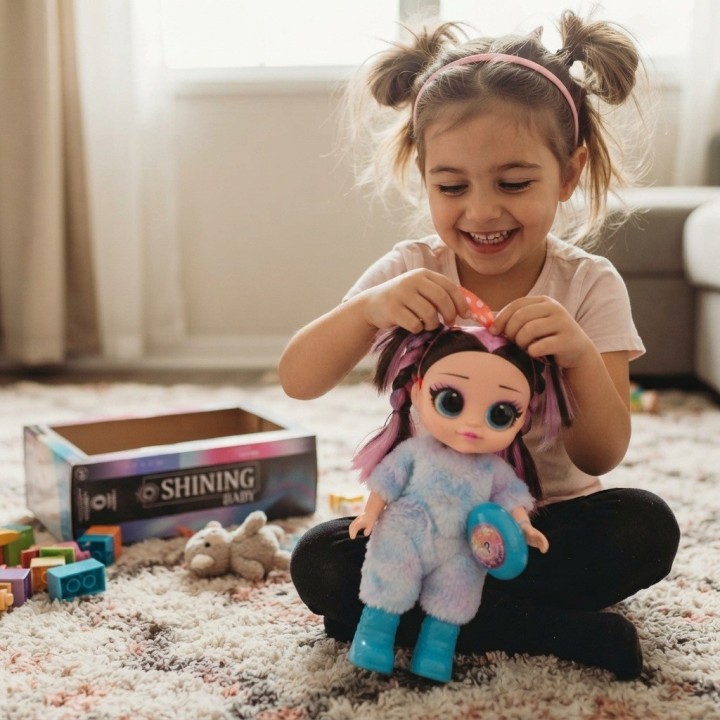 Muñeca Shining Baby Traje De Peluche Y Sorpresa