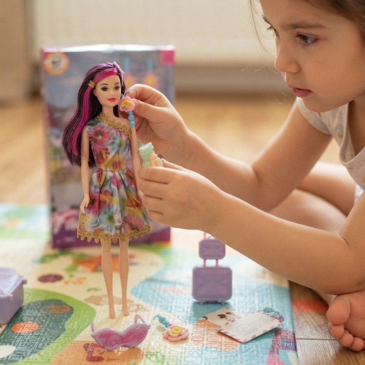 Set Muñeca Fashion Con Maleta Y Accesorios