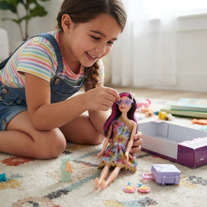 Set Muñeca Fashion Con Maleta Y Accesorios