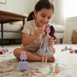 Set Muñeca Fashion Con Maleta Y Accesorios