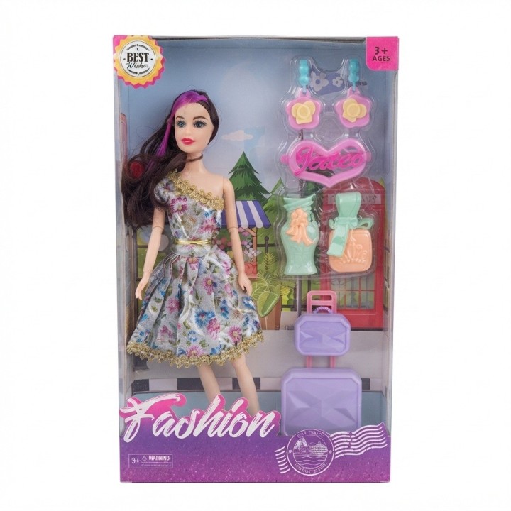 Set Muñeca Fashion Con Maleta Y Accesorios