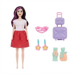 Set Muñeca Fashion Con Maleta Y Accesorios