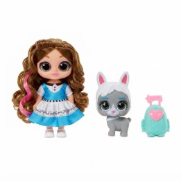 Muñeca Dollbaby Ojos Grandes Con Mascota Y Mochila