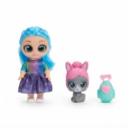 Muñeca Dollbaby Ojos Grandes Con Mascota Y Mochila