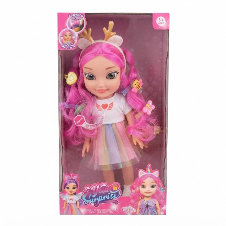Muñeca Fantasía Cabello Colorido Y Bolso