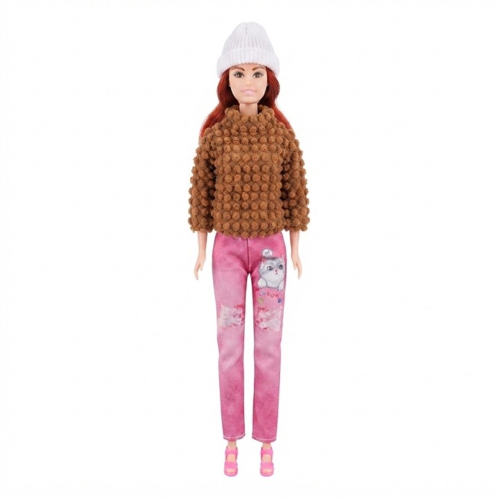 Muñeca Fashion De Invierno Con Maleta Y Zapatos