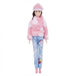 Muñeca Fashion De Invierno Con Maleta Y Zapatos