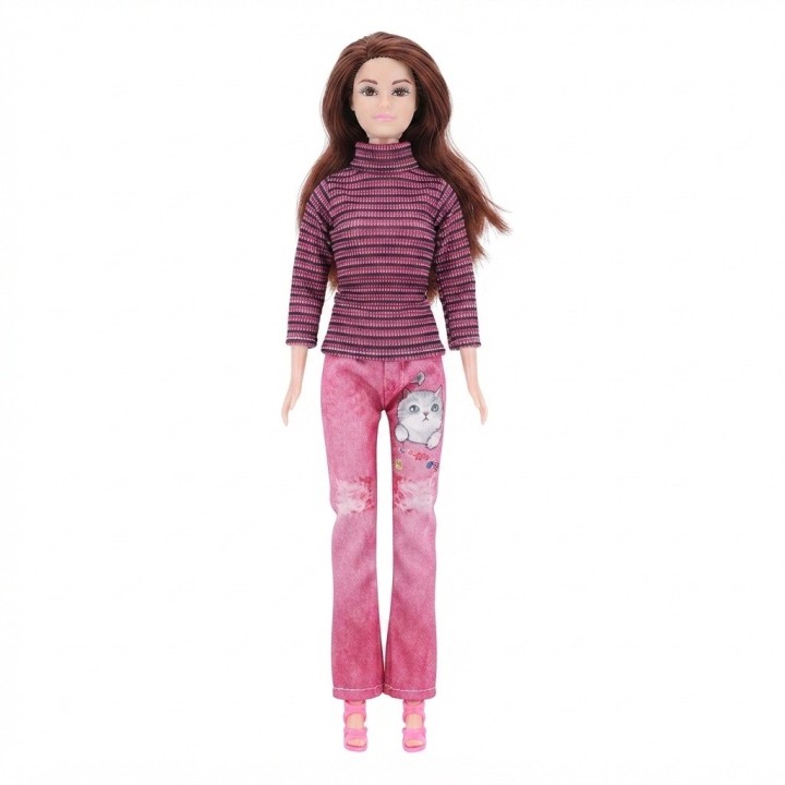 Muñeca Fashion De Invierno Con Maleta Y Zapatos