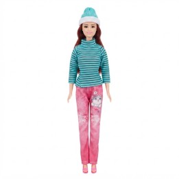 Muñeca Fashion De Invierno Con Maleta Y Zapatos