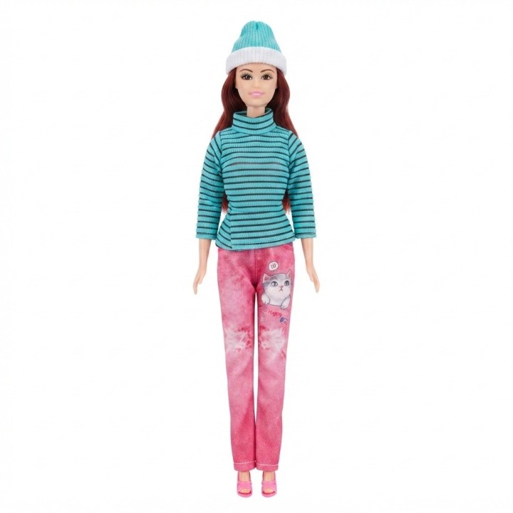 Muñeca Fashion De Invierno Con Maleta Y Zapatos