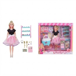 Set Muñeca De Moda Con Closet Accesorios Y Bolso