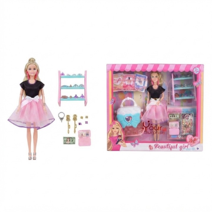 Set Muñeca De Moda Con Closet Accesorios Y Bolso