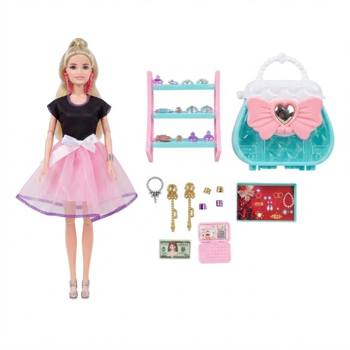 Set Muñeca De Moda Con Closet Accesorios Y Bolso
