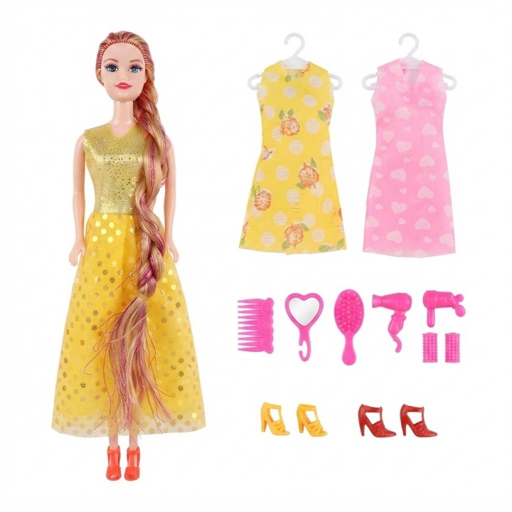 Set Muñeca Princesa Con Vestidos Y Accesorios Belleza