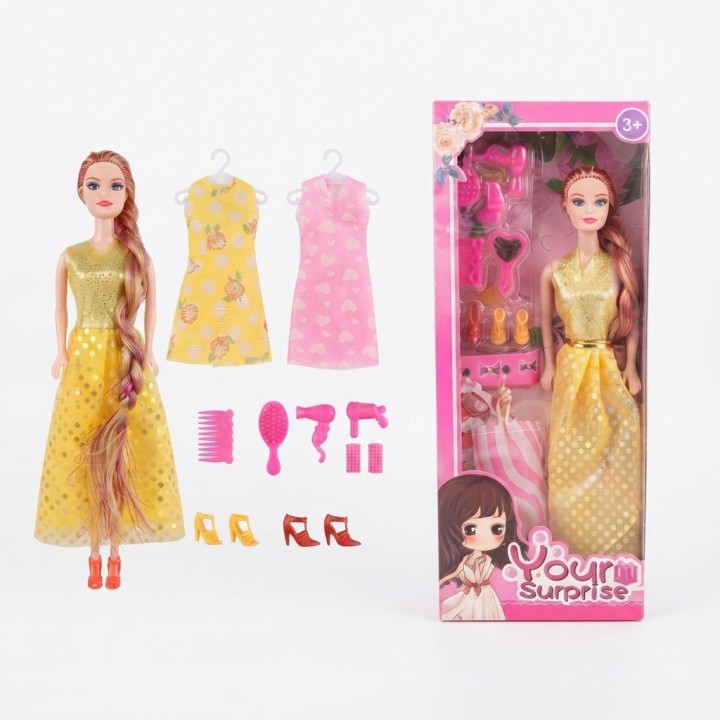Set Muñeca Princesa Con Vestidos Y Accesorios Belleza