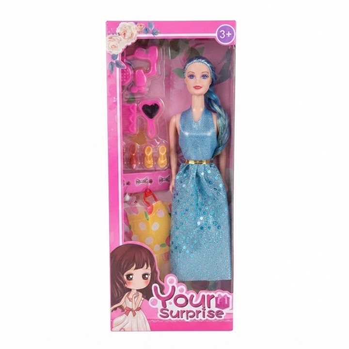Set Muñeca Princesa Con Vestidos Y Accesorios Belleza