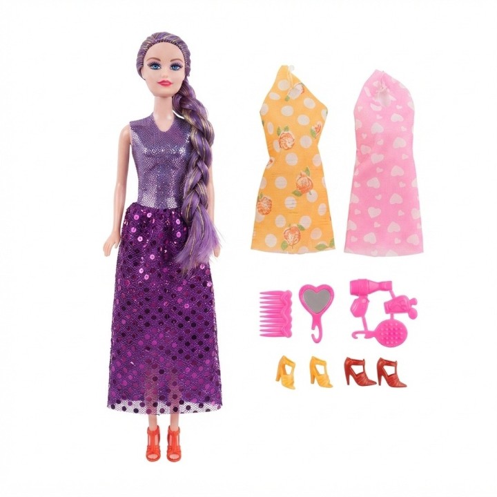 Set Muñeca Princesa Con Vestidos Y Accesorios Belleza