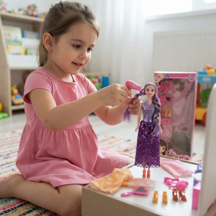 Set Muñeca Princesa Con Vestidos Y Accesorios Belleza