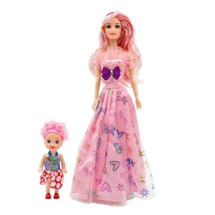 Set X2 Muñecas Fashion Beautiful Con Vestidos Y Accesorios