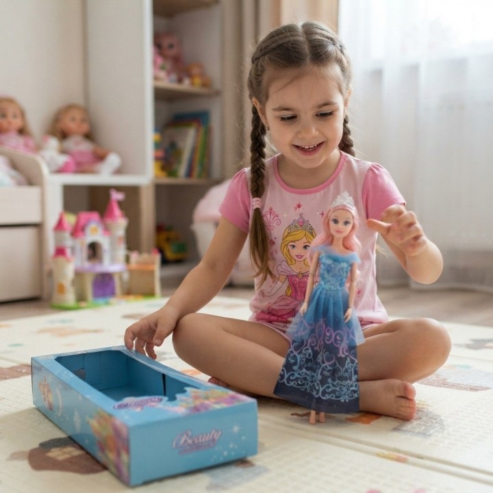 Muñeca Princesa Beauty Con Vestido De Gala Y Corona