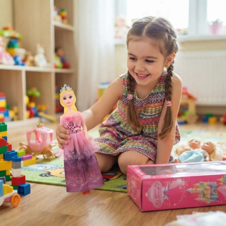 Muñeca Princesa Beauty Con Vestido De Gala Y Corona