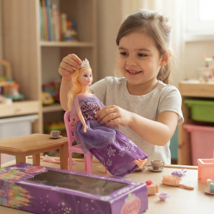 Muñeca Princesa Beauty Con Vestido De Gala Y Corona