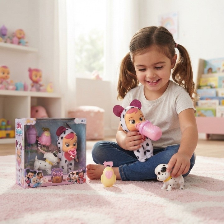 Set Muñeca Bebé Con Mascota Y Accesorios Pijama Niñas