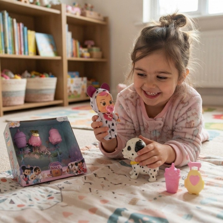 Set Muñeca Bebé Con Mascota Y Accesorios Pijama Niñas
