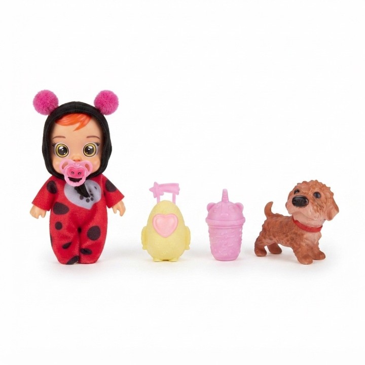 Set Muñeca Bebé Con Mascota Y Accesorios Pijama Niñas