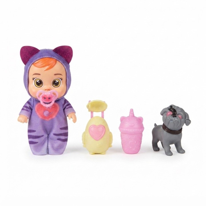 Set Muñeca Bebé Con Mascota Y Accesorios Pijama Niñas