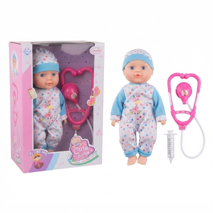 Set Muñeca Bebé Doctora Con Estetoscopio Y Jeringa