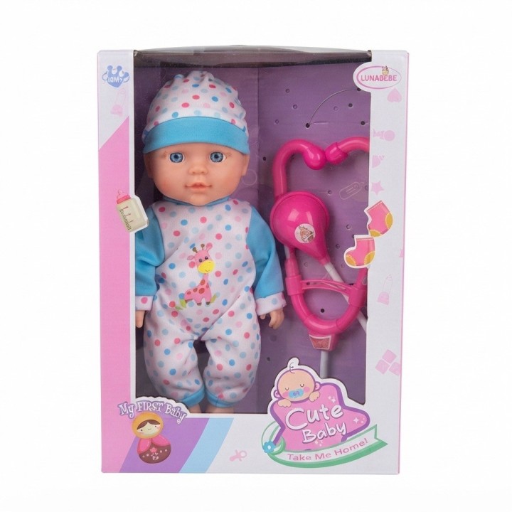 Set Muñeca Bebé Doctora Con Estetoscopio Y Jeringa