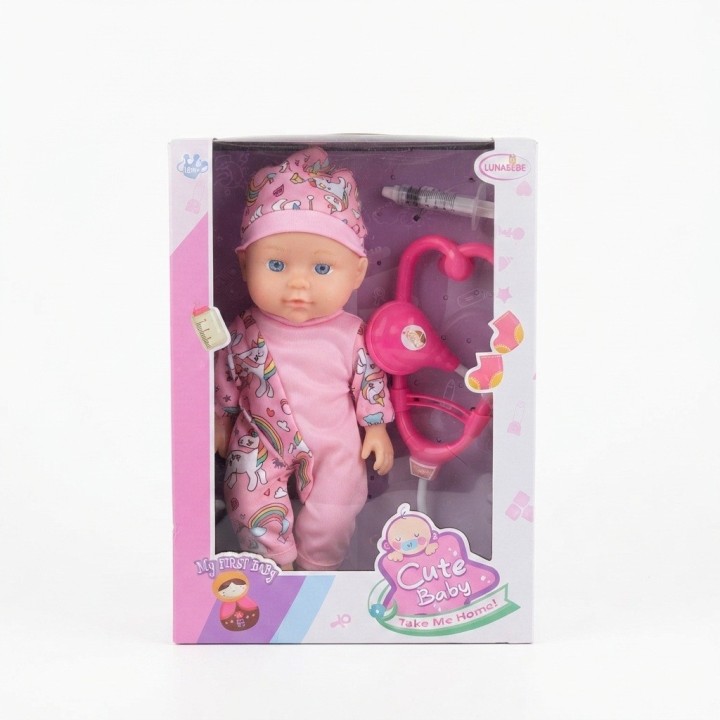 Set Muñeca Bebé Doctora Con Estetoscopio Y Jeringa
