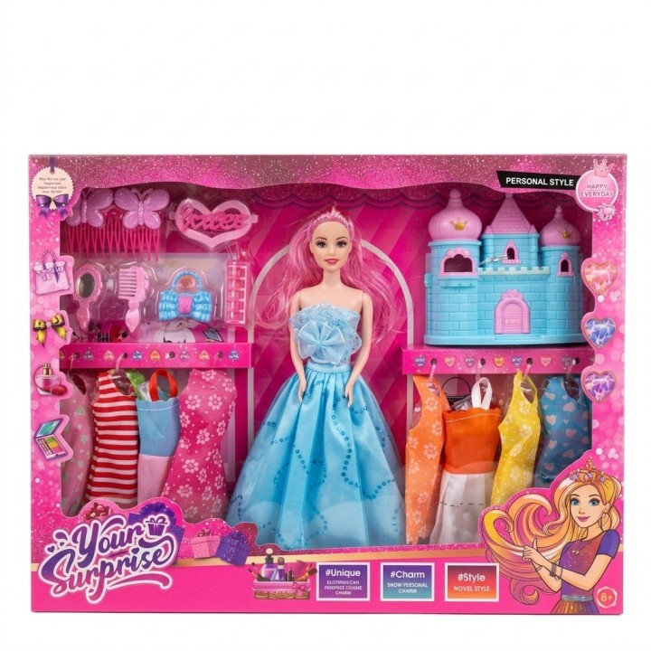 Muñeca Fashion Con Castillo Y 7 Vestidos