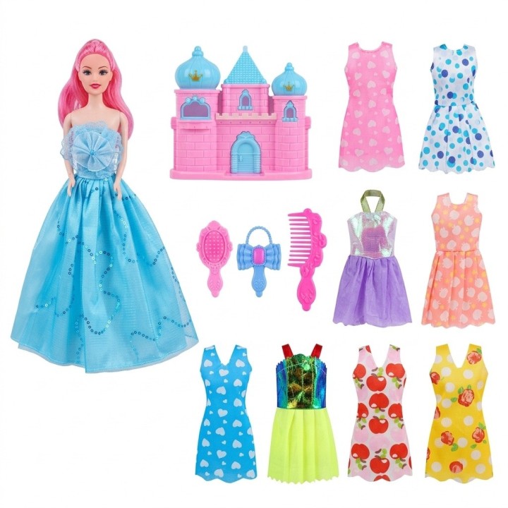 Muñeca Fashion Con Castillo Y 7 Vestidos